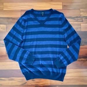 [J Crew] Merino Wool Blue Striped Sweater